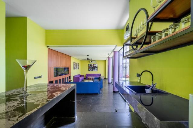 Living room in the basement